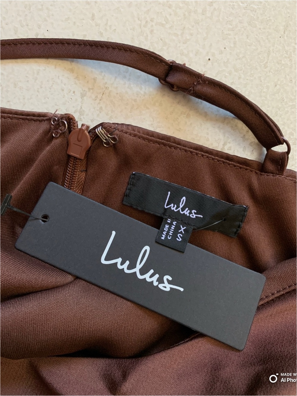 Lulus XS Signature Elegance Chocolate Brown Satin One Shoulder Maxi Dress NWT - Picture 14 of 17